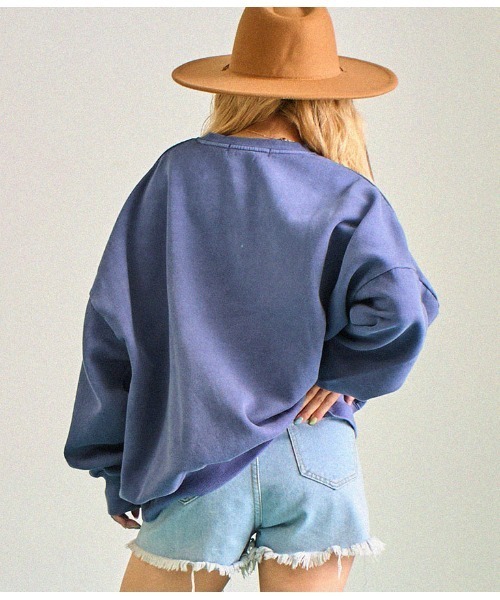 anap mimpi（アナップミンピ）の「裏起毛 ピグメント ヴィンテージ風 プリント スウェット（スウェット・レディース・ブラック/ネイビー/ピンク・FREE）」の15枚目の写真