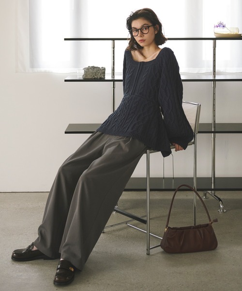 square back ribbon knit/スクエア バック リボンニット（ニット