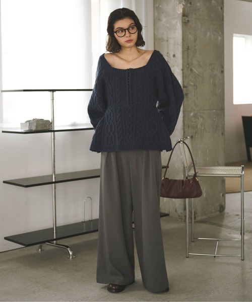 square back ribbon knit/スクエア バック リボンニット（ニット