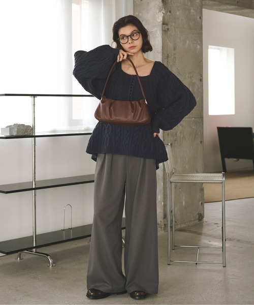 square back ribbon knit/スクエア バック リボンニット（ニット