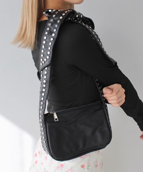 SANSeLF（サンセルフ）の「【SANSeLF】スタッズリボンショルダーバッグ sana24a018（ショルダーバッグ・レディース・ブラック・FREE）」の8枚目の写真
