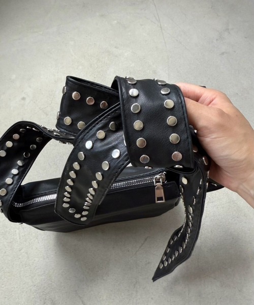 SANSeLF（サンセルフ）の「【SANSeLF】スタッズリボンショルダーバッグ sana24a018（ショルダーバッグ・レディース・ブラック・FREE）」の15枚目の写真