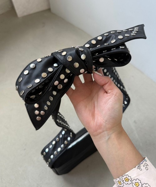 SANSeLF（サンセルフ）の「【SANSeLF】スタッズリボンショルダーバッグ sana24a018（ショルダーバッグ・レディース・ブラック・FREE）」の17枚目の写真