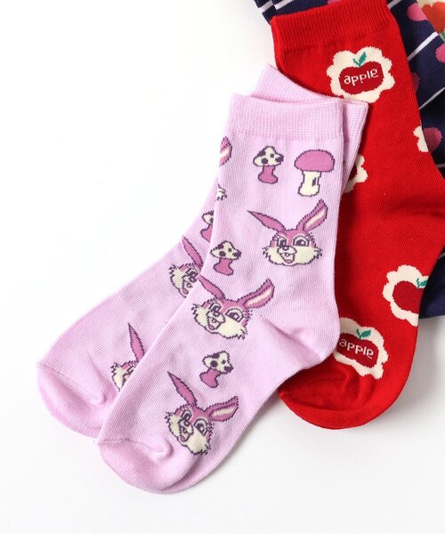 BREEZE（ブリーズ）の「GIRLSバリエーション総柄ソックス（ソックス/靴下・キッズ・ネイビー/レッド/ピンク/クリーム・15 /18/21）」の3枚目の写真