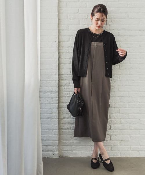 GLOBAL WORK（グローバルワーク）の「スッキレイクルーカーディガン長袖/253157（カーディガン/ボレロ・レディース・グレー系1/イエロー/ブラック系9/レッド・SMALL/LARGE/MEDIUM）」の5枚目の写真