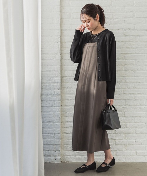 GLOBAL WORK（グローバルワーク）の「スッキレイクルーカーディガン長袖/253157（カーディガン/ボレロ・レディース・グレー系1/イエロー/ブラック系9/レッド・SMALL/LARGE/MEDIUM）」の6枚目の写真