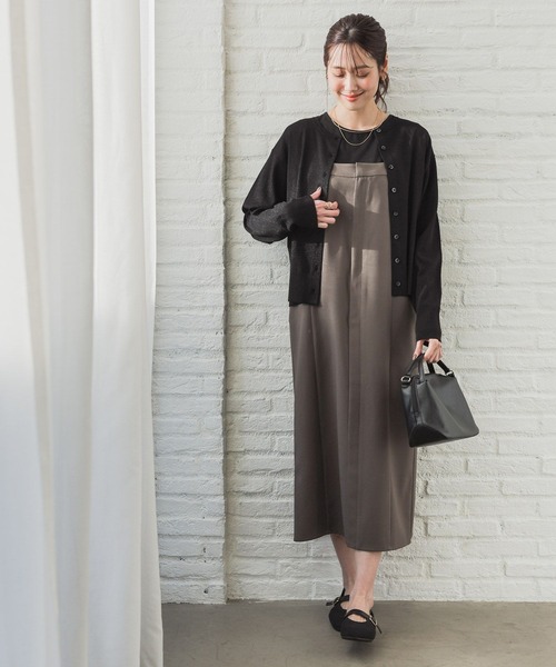 GLOBAL WORK（グローバルワーク）の「スッキレイクルーカーディガン長袖/253157（カーディガン/ボレロ・レディース・グレー系1/イエロー/ブラック系9/レッド・SMALL/LARGE/MEDIUM）」の7枚目の写真