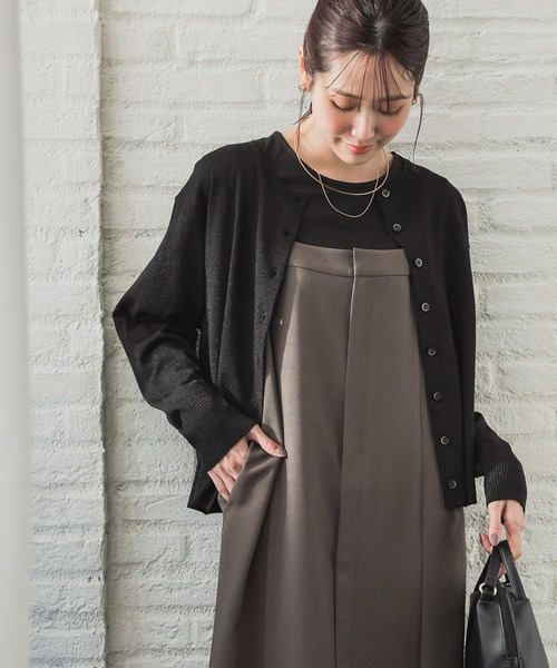 GLOBAL WORK（グローバルワーク）の「スッキレイクルーカーディガン長袖/253157（カーディガン/ボレロ・レディース・グレー系1/イエロー/ブラック系9/レッド・SMALL/LARGE/MEDIUM）」の8枚目の写真