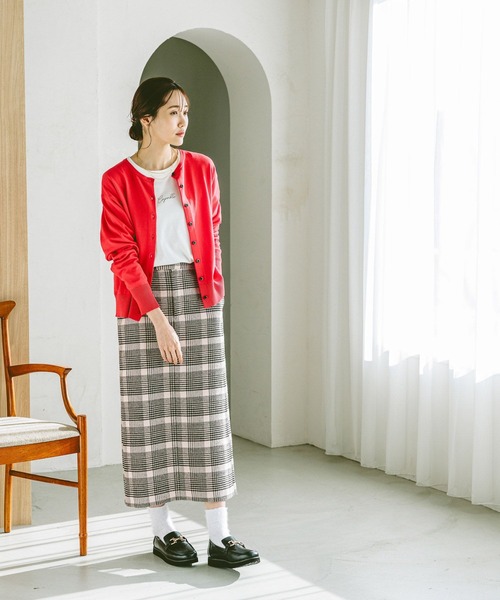 GLOBAL WORK（グローバルワーク）の「スッキレイクルーカーディガン長袖/253157（カーディガン/ボレロ・レディース・グレー系1/イエロー/ブラック系9/レッド・SMALL/LARGE/MEDIUM）」の16枚目の写真