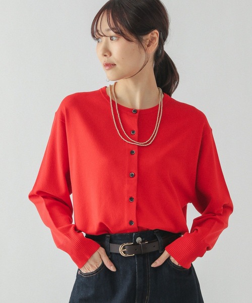 セール】スッキレイクルーカーディガン長袖/253157（カーディガン