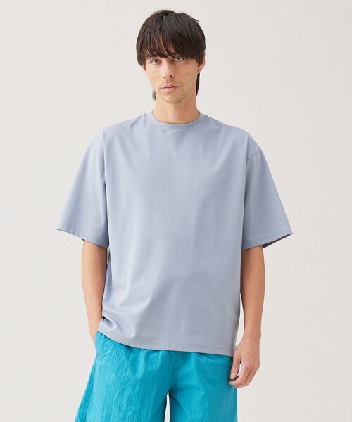 UNFILO(アンフィーロ)の「【男女兼用】スマート ストレッチ ワイドTEE(Tシャツ/カットソー・メンズ・ホワイト系/グレー系/ネイビー系/ライトグリーン系/ピンク系1/ブラック系/グレー系1/ピンク系/ブラック系1/ライトグリーン系1・X-LARGE/LARGE/SMALL/MEDIUM)」の1枚目の写真