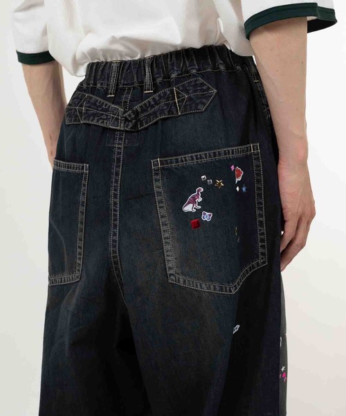 【国内買付】MIHARAYASUHIRO Sticker Printed Huge デニムパンツ HUGE DETAIL STICKER JEANS(38 BLACK): Maison MIHARA YASUHIRO