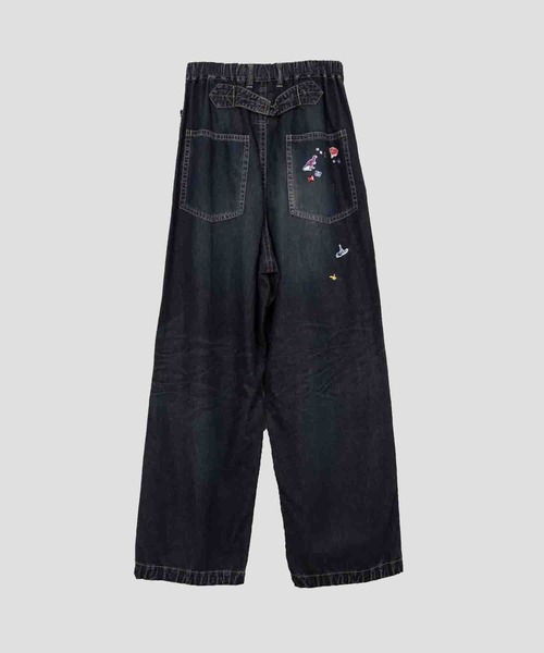 【国内買付】MIHARAYASUHIRO Sticker Printed Huge デニムパンツ HUGE DETAIL STICKER JEANS(38 BLACK): Maison MIHARA YASUHIRO