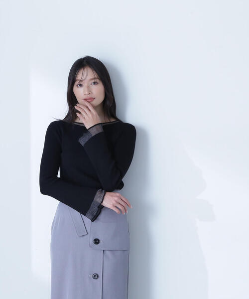 シアーモールボートネックニット Gready Brilliant シアーモールボートネックニット