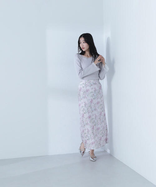 NATURAL BEAUTY BASIC(ナチュラルビューティーベーシック)の「◇ボートネックシアーカフスニット(ニット/セーター・レディース・ブラック/ライトグリーン/ホワイト系その他/グレー・FREE)」の14枚目の写真