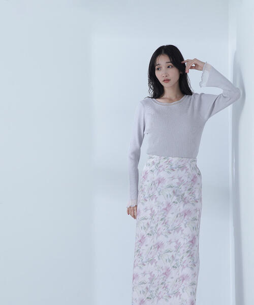 NATURAL BEAUTY BASIC(ナチュラルビューティーベーシック)の「◇ボートネックシアーカフスニット(ニット/セーター・レディース・ブラック/ライトグリーン/ホワイト系その他/グレー・FREE)」の17枚目の写真