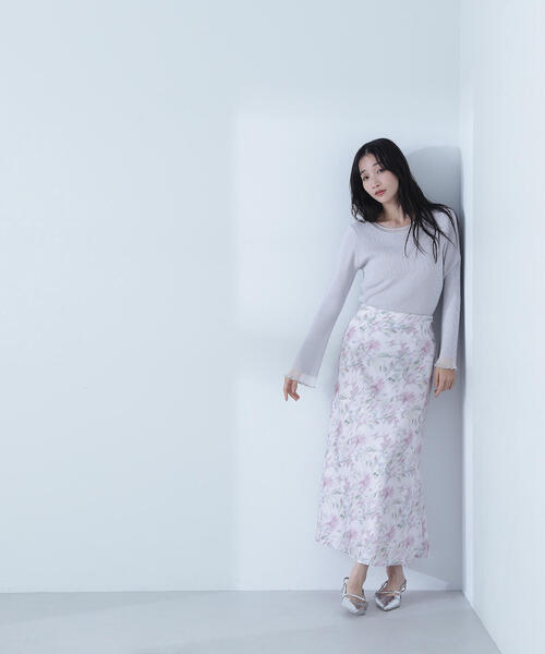 NATURAL BEAUTY BASIC(ナチュラルビューティーベーシック)の「◇ボートネックシアーカフスニット(ニット/セーター・レディース・ブラック/ライトグリーン/ホワイト系その他/グレー・FREE)」の18枚目の写真