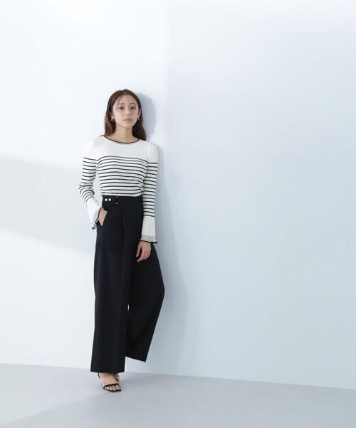 NATURAL BEAUTY BASIC(ナチュラルビューティーベーシック)の「◇ボートネックシアーカフスニット(ニット/セーター・レディース・ブラック/ライトグリーン/ホワイト系その他/グレー・FREE)」の22枚目の写真