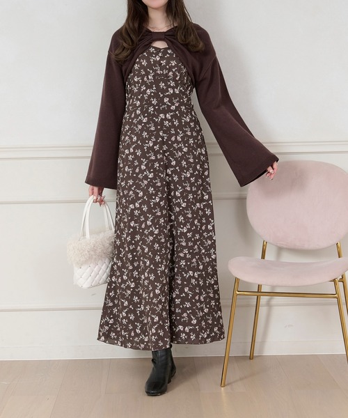 apres jour(アプレジュール)の「小花柄キャミワンピース(ワンピース・レディース・ブラック/ピンク/ブラウン系その他・X-LARGE/フリー)」の6枚目の写真