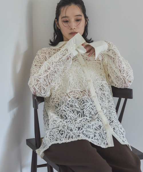 セール】コードレースシアーシャツ（シャツ/ブラウス）｜feepur