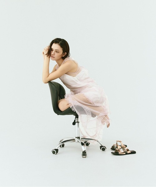 NICAL（ニカル）の「【本革】【NICAL】ダブルリボンミュールサンダル/554203（サンダル・レディース・ガンメタ/アイボリー/ピンク・X-LARGE/LARGE/MEDIUM/SMALL）」の5枚目の写真