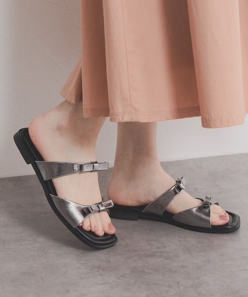 NICAL（ニカル）の「【本革】【NICAL】ダブルリボンミュールサンダル/554203（サンダル・レディース・ガンメタ/アイボリー/ピンク・X-LARGE/LARGE/MEDIUM/SMALL）」の17枚目の写真