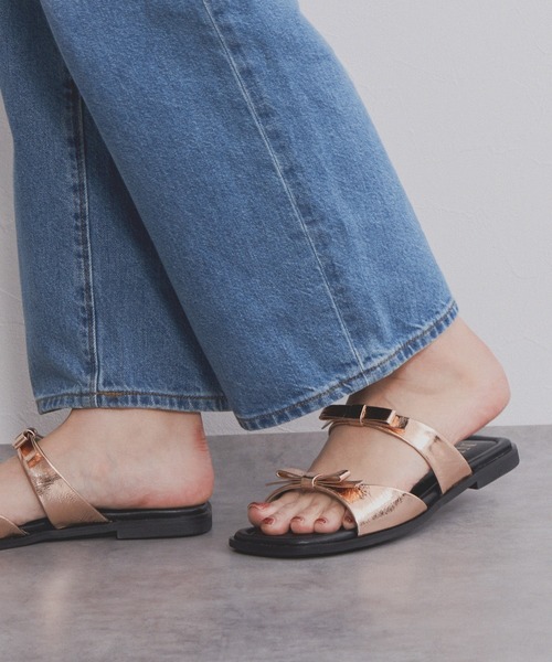 NICAL（ニカル）の「【本革】【NICAL】ダブルリボンミュールサンダル/554203（サンダル・レディース・ガンメタ/アイボリー/ピンク・X-LARGE/LARGE/MEDIUM/SMALL）」の11枚目の写真