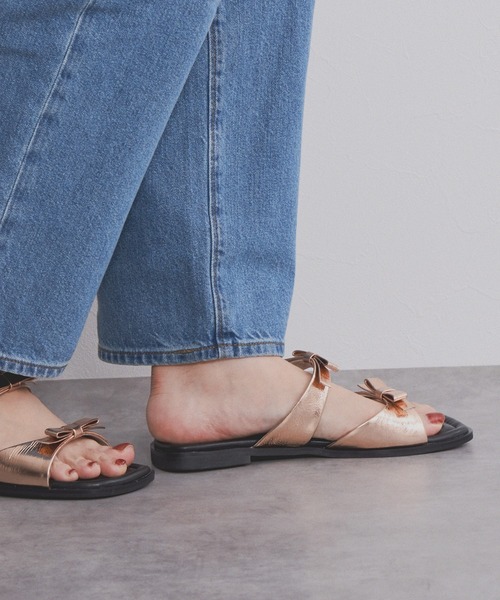 NICAL（ニカル）の「【本革】【NICAL】ダブルリボンミュールサンダル/554203（サンダル・レディース・ガンメタ/アイボリー/ピンク・X-LARGE/LARGE/MEDIUM/SMALL）」の12枚目の写真