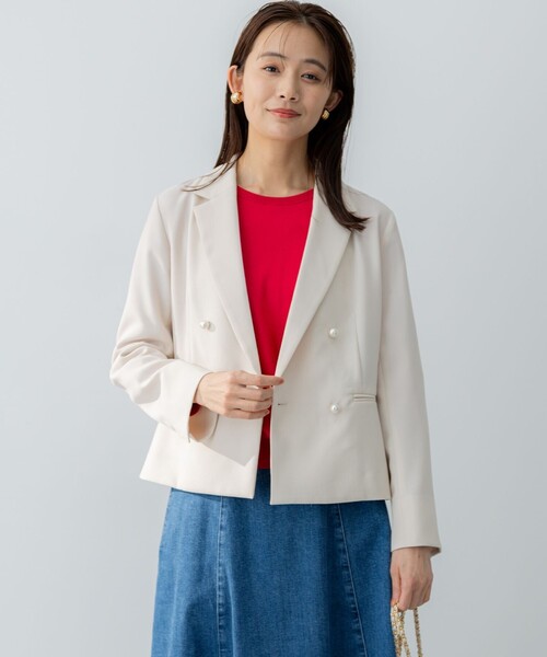 【新品タグ付き】【大きいサイズ】クミキョク　テーラードジャケット　七分袖　薄手 新品タグ付き】【大きいサイズ】クミキョク テーラード