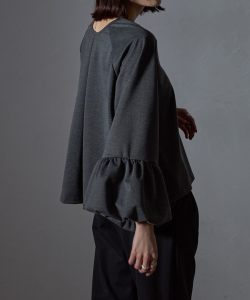 each(イーチ)の「袖バルーンジップアップブルゾン(パーカー・レディース・グレー/ブラック・FREE)」の15枚目の写真