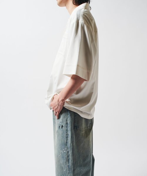 Lui's(ルイス)の「バンブーレーヨンオープンカラーシャツ(シャツ/ブラウス・メンズ・ブラック/ホワイト/チャコールグレー・M/S)」の11枚目の写真