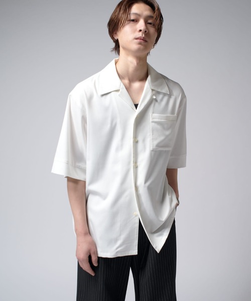 BAL バル レーヨン オープンカラー 長袖 生成り シャツ L 美品 BAL バル レーヨン オープンカラー 長袖 生成り シャツ L 美品