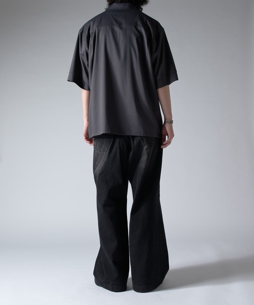 ★人気　極美品◎　ルイス　シャツ　バンブーレーヨン　レギュラーカラーシャツ セール】襟配色オープンカラーシャツ（シャツ/ブラウス）｜kutir