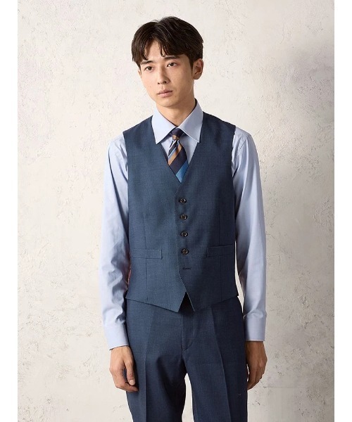 EDWINコラボ】デニムライクウールセットアップベスト ブラウン/カーキ