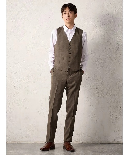 Perfect Suit FActory（パーフェクトスーツファクトリー）の「【EDWINコラボ】デニムライクウールセットアップベスト　ブラウン/カーキ/ブルー（スーツベスト・メンズ・ブルー/カーキ/ブラウン・LL/S/M/L）」の12枚目の写真