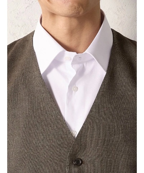 Perfect Suit FActory（パーフェクトスーツファクトリー）の「【EDWINコラボ】デニムライクウールセットアップベスト　ブラウン/カーキ/ブルー（スーツベスト・メンズ・ブルー/カーキ/ブラウン・LL/S/M/L）」の9枚目の写真