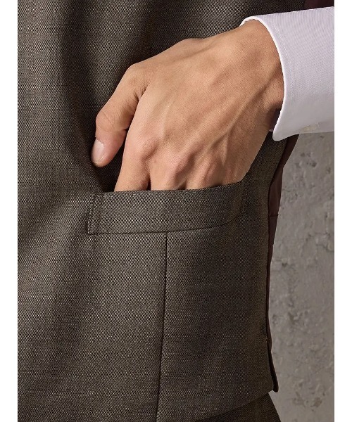 Perfect Suit FActory（パーフェクトスーツファクトリー）の「【EDWINコラボ】デニムライクウールセットアップベスト　ブラウン/カーキ/ブルー（スーツベスト・メンズ・ブルー/カーキ/ブラウン・LL/S/M/L）」の8枚目の写真