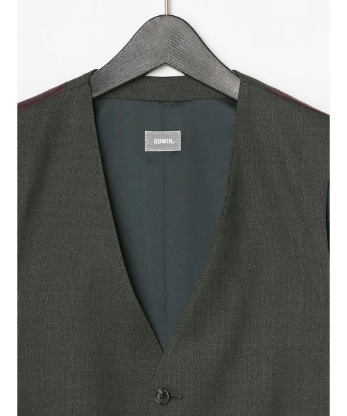 Perfect Suit FActory（パーフェクトスーツファクトリー）の「【EDWINコラボ】デニムライクウールセットアップベスト　ブラウン/カーキ/ブルー（スーツベスト・メンズ・ブルー/カーキ/ブラウン・LL/S/M/L）」の21枚目の写真