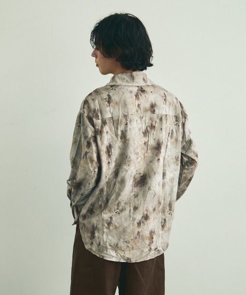 Shoowtime(ショウタイム)の「Abstract all-over regular collar long sleeve shirt / アブストラクトオールオーバーレギュラーカラー長袖シャツ(シャツ/ブラウス・メンズ・ベージュ系/カーキ系・MEDIUM/LARGE/X-LARGE)」の9枚目の写真
