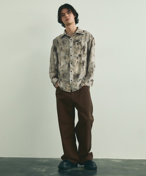 Shoowtime(ショウタイム)の「Abstract all-over regular collar long sleeve shirt / アブストラクトオールオーバーレギュラーカラー長袖シャツ(シャツ/ブラウス・メンズ・ベージュ系/カーキ系・MEDIUM/LARGE/X-LARGE)」の10枚目の写真