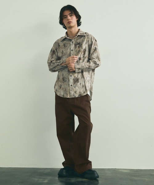 Shoowtime(ショウタイム)の「Abstract all-over regular collar long sleeve shirt / アブストラクトオールオーバーレギュラーカラー長袖シャツ(シャツ/ブラウス・メンズ・ベージュ系/カーキ系・MEDIUM/LARGE/X-LARGE)」の12枚目の写真
