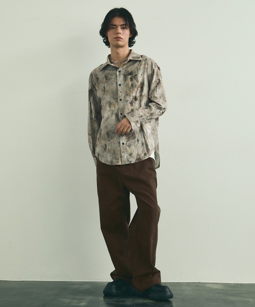 Shoowtime(ショウタイム)の「Abstract all-over regular collar long sleeve shirt / アブストラクトオールオーバーレギュラーカラー長袖シャツ(シャツ/ブラウス・メンズ・ベージュ系/カーキ系・MEDIUM/LARGE/X-LARGE)」の13枚目の写真