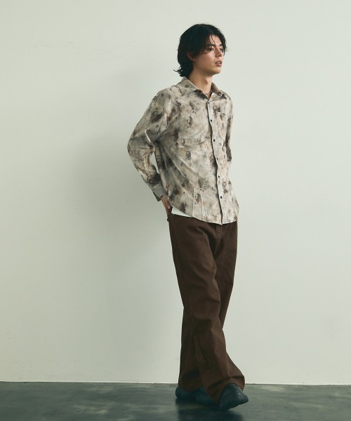 Shoowtime(ショウタイム)の「Abstract all-over regular collar long sleeve shirt / アブストラクトオールオーバーレギュラーカラー長袖シャツ(シャツ/ブラウス・メンズ・ベージュ系/カーキ系・MEDIUM/LARGE/X-LARGE)」の15枚目の写真