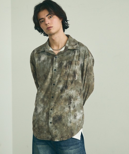 Shoowtime(ショウタイム)の「Abstract all-over regular collar long sleeve shirt / アブストラクトオールオーバーレギュラーカラー長袖シャツ(シャツ/ブラウス・メンズ・ベージュ系/カーキ系・MEDIUM/LARGE/X-LARGE)」の20枚目の写真