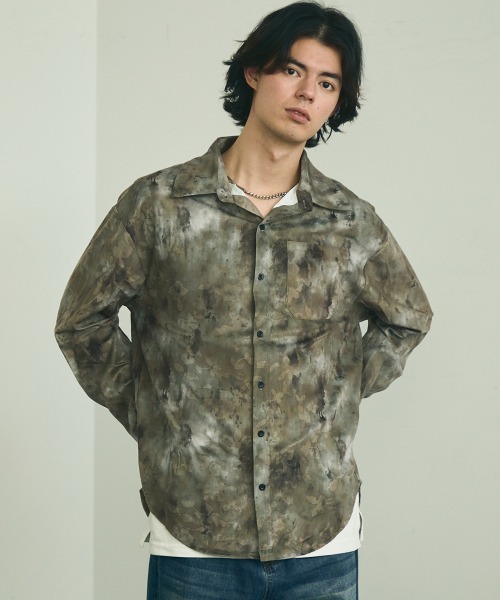Shoowtime(ショウタイム)の「Abstract all-over regular collar long sleeve shirt / アブストラクトオールオーバーレギュラーカラー長袖シャツ(シャツ/ブラウス・メンズ・ベージュ系/カーキ系・MEDIUM/LARGE/X-LARGE)」の21枚目の写真