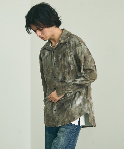 Shoowtime(ショウタイム)の「Abstract all-over regular collar long sleeve shirt / アブストラクトオールオーバーレギュラーカラー長袖シャツ(シャツ/ブラウス・メンズ・ベージュ系/カーキ系・MEDIUM/LARGE/X-LARGE)」の22枚目の写真