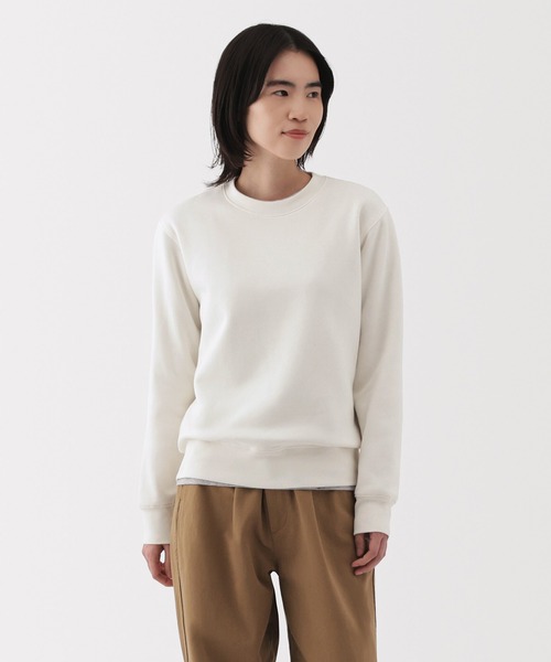 無印良品(ムジルシリョウヒン)の「婦人 スウェットシャツ(スウェット・レディース・ベージュ/オフホワイト/ライトグレー/ブラック/ライトピンク/スモーキーグリーン系・XL/M/S)」の1枚目の写真