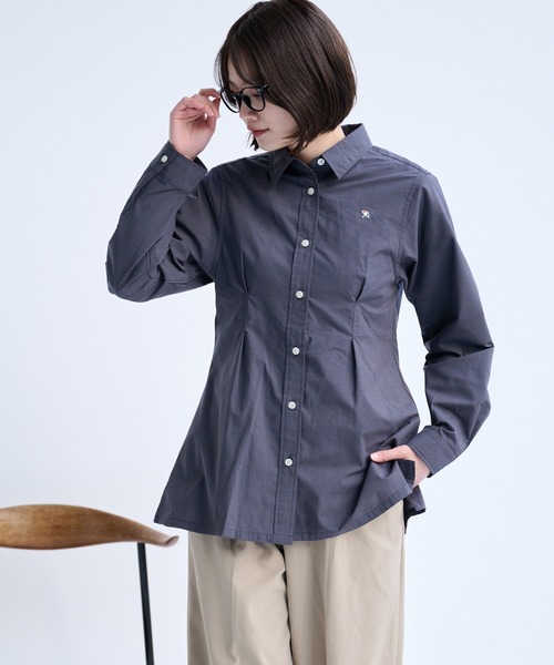 Arnold Palmer（アーノルドパーマー）の「EVERY DAY イージーケア ウエストタック シャツチュニック（シャツワンピース・レディース・チャコールグレー/コーラル/ホワイト・M/L/S）」の2枚目の写真