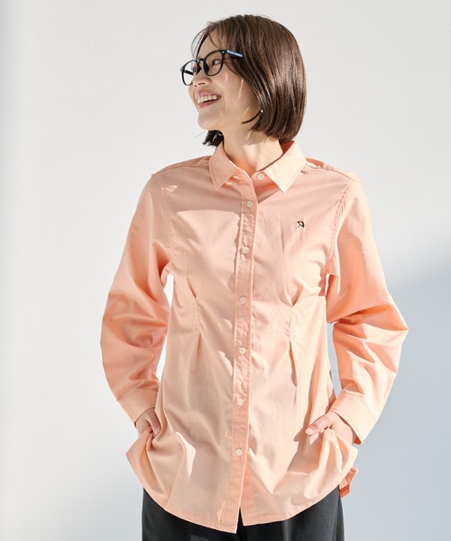 Arnold Palmer（アーノルドパーマー）の「EVERY DAY イージーケア ウエストタック シャツチュニック（シャツワンピース・レディース・チャコールグレー/コーラル/ホワイト・M/L/S）」の3枚目の写真