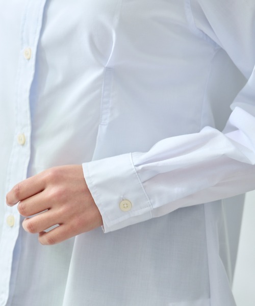 Arnold Palmer（アーノルドパーマー）の「EVERY DAY イージーケア ウエストタック シャツチュニック（シャツワンピース・レディース・チャコールグレー/コーラル/ホワイト・M/L/S）」の18枚目の写真